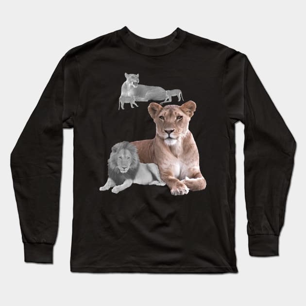 Lioness with Lion in Africa Long Sleeve T-Shirt by T-SHIRTS UND MEHR